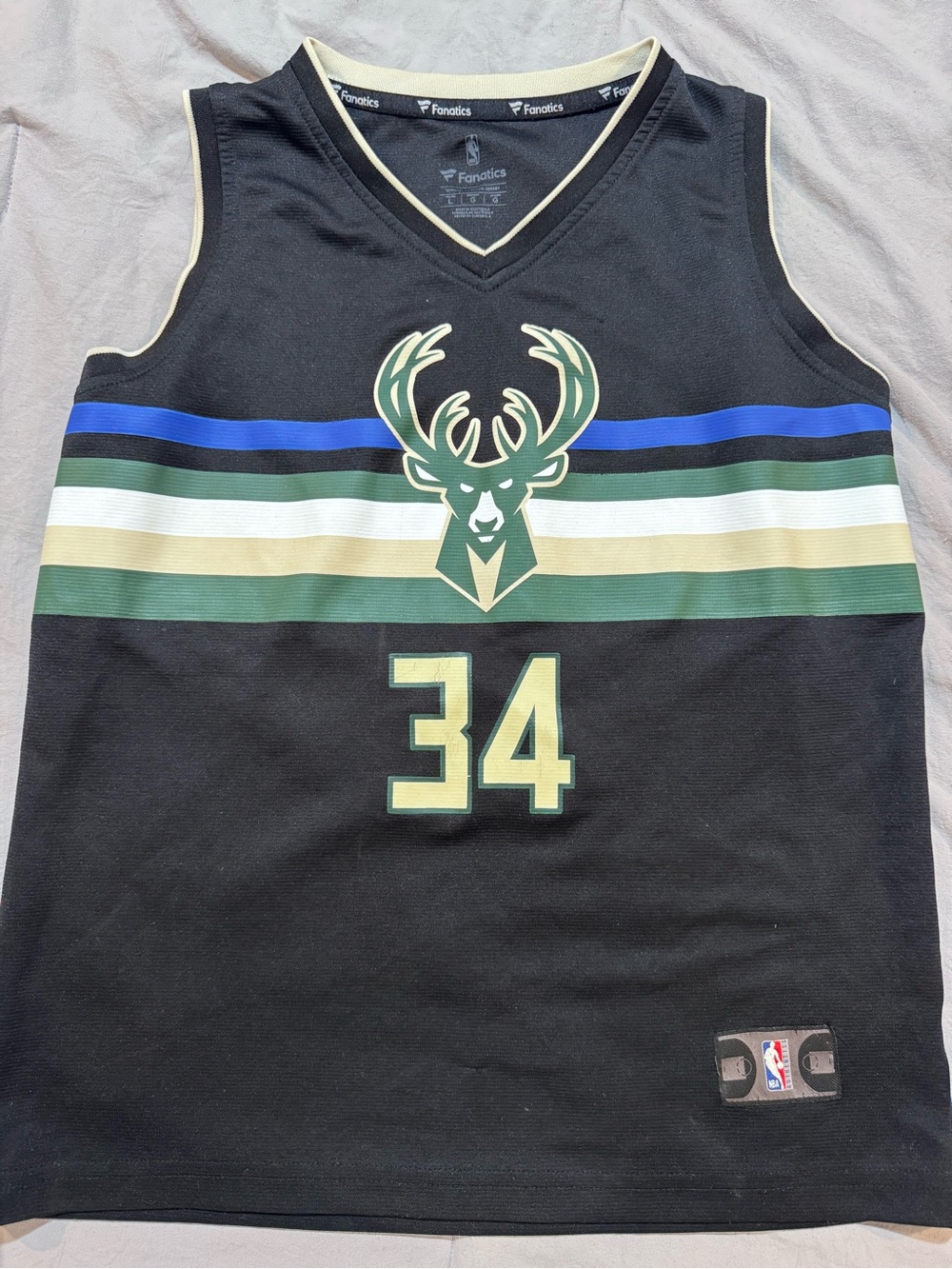 Fanatics Black Milwaukee Basketball Jersey with Cream Trim